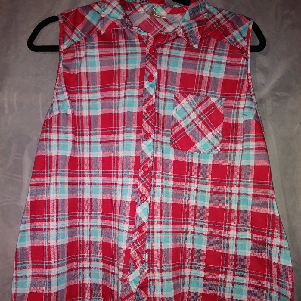 Flannel shirt blue and red